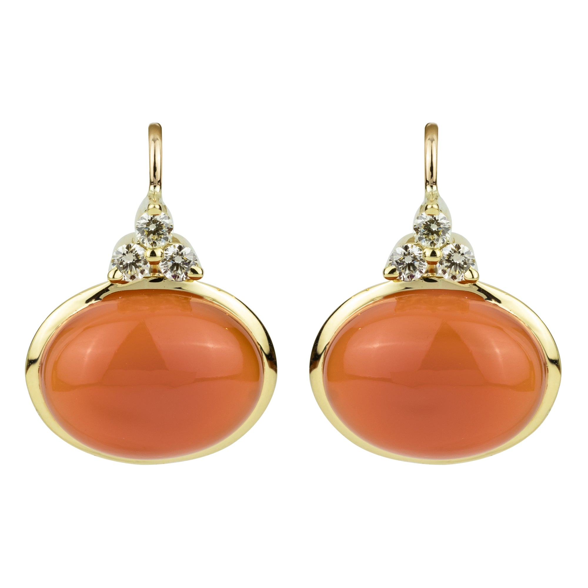 Earrings - Cornelian & Diamond | Singhvi Jewels