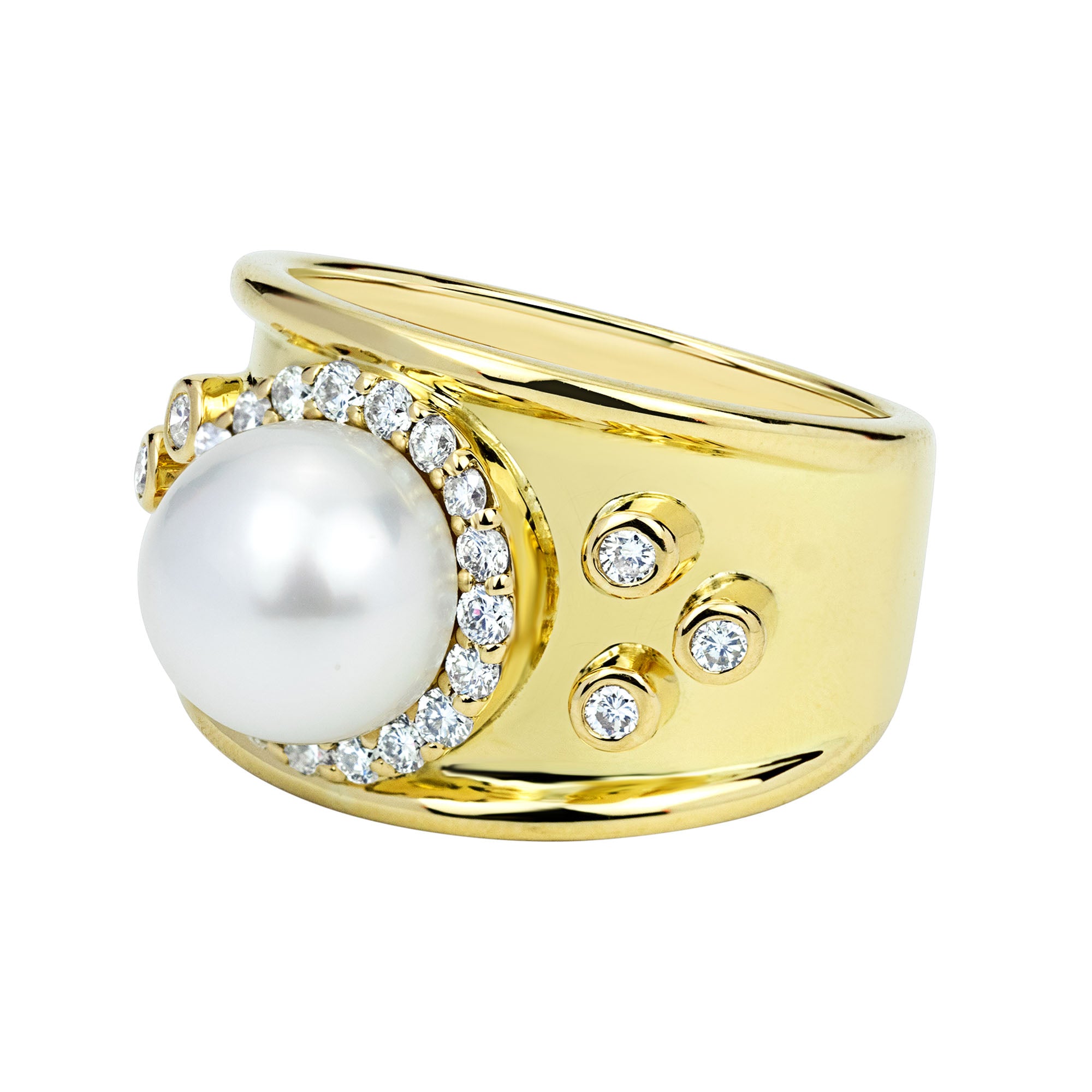 Ring - South Sea Pearl And Diamond (2328C) | Singhvi Jewels