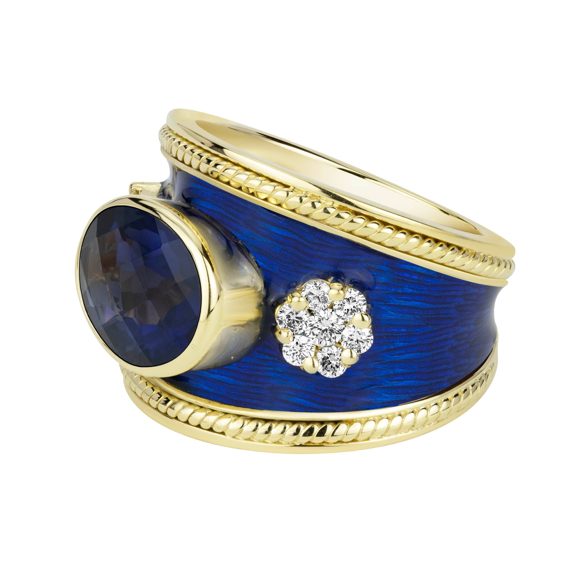 Ring - Iolite And Diamond (1637G) | Singhvi Jewels