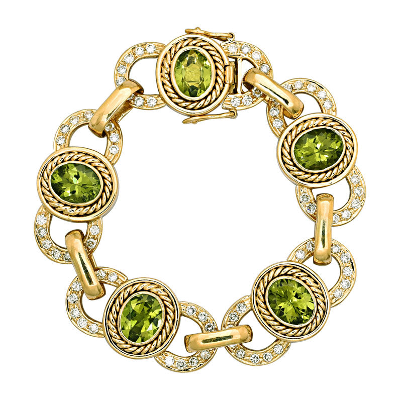 Bracelet- Peridot And Diamond (1153B) | Singhvi Jewels