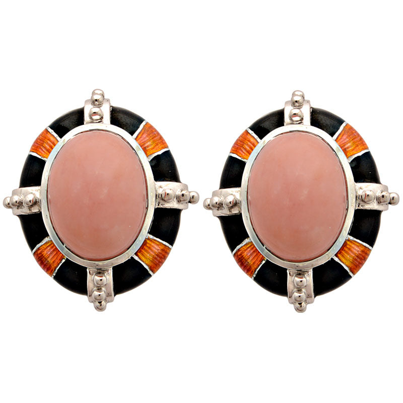 Earrings-Pink Opal (Enamel) | Singhvi Jewels