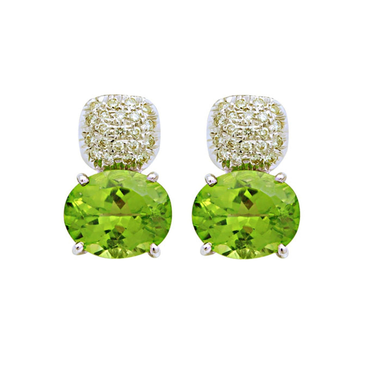 Earrings- Diamond And Peridot (112HS) | Singhvi Jewels