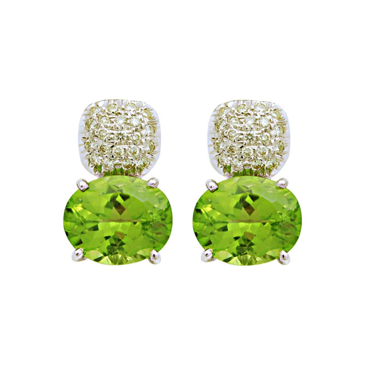 Earrings - Diamond and Peridot | Singhvi Jewels