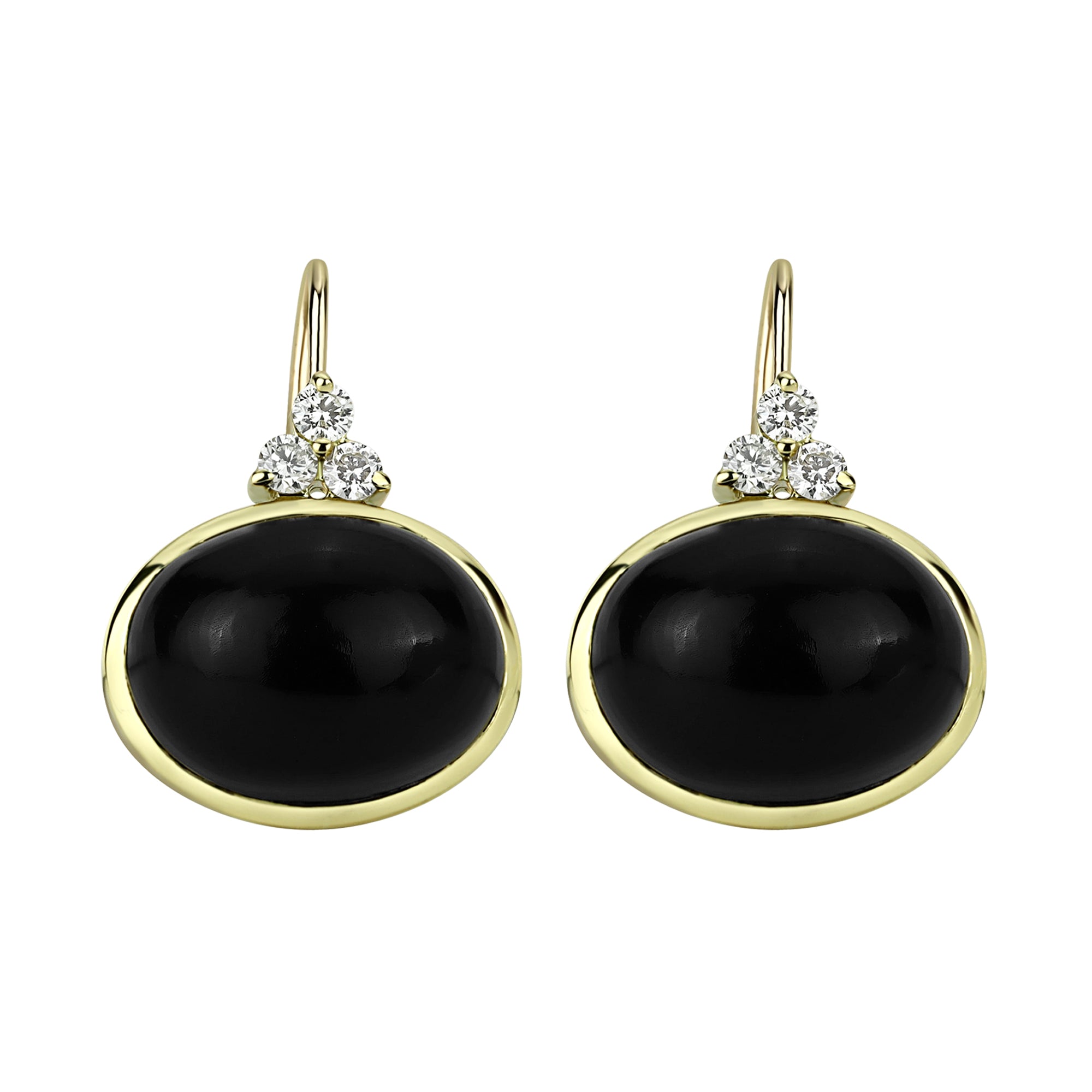 Earrings - Black Onyx And Diamond (2306F) | Singhvi Jewels