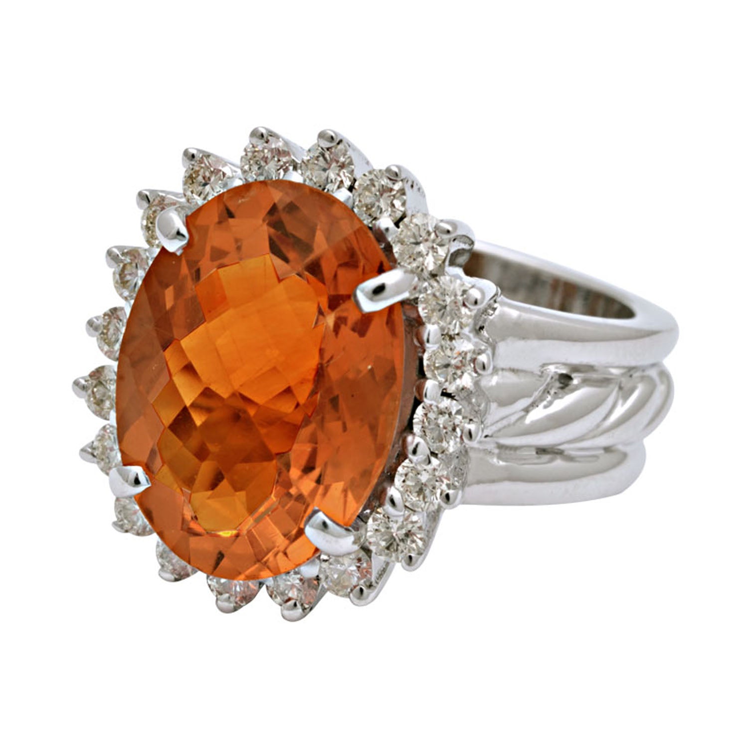 Ring- Citrine And Diamond (190LS) | Singhvi Jewels