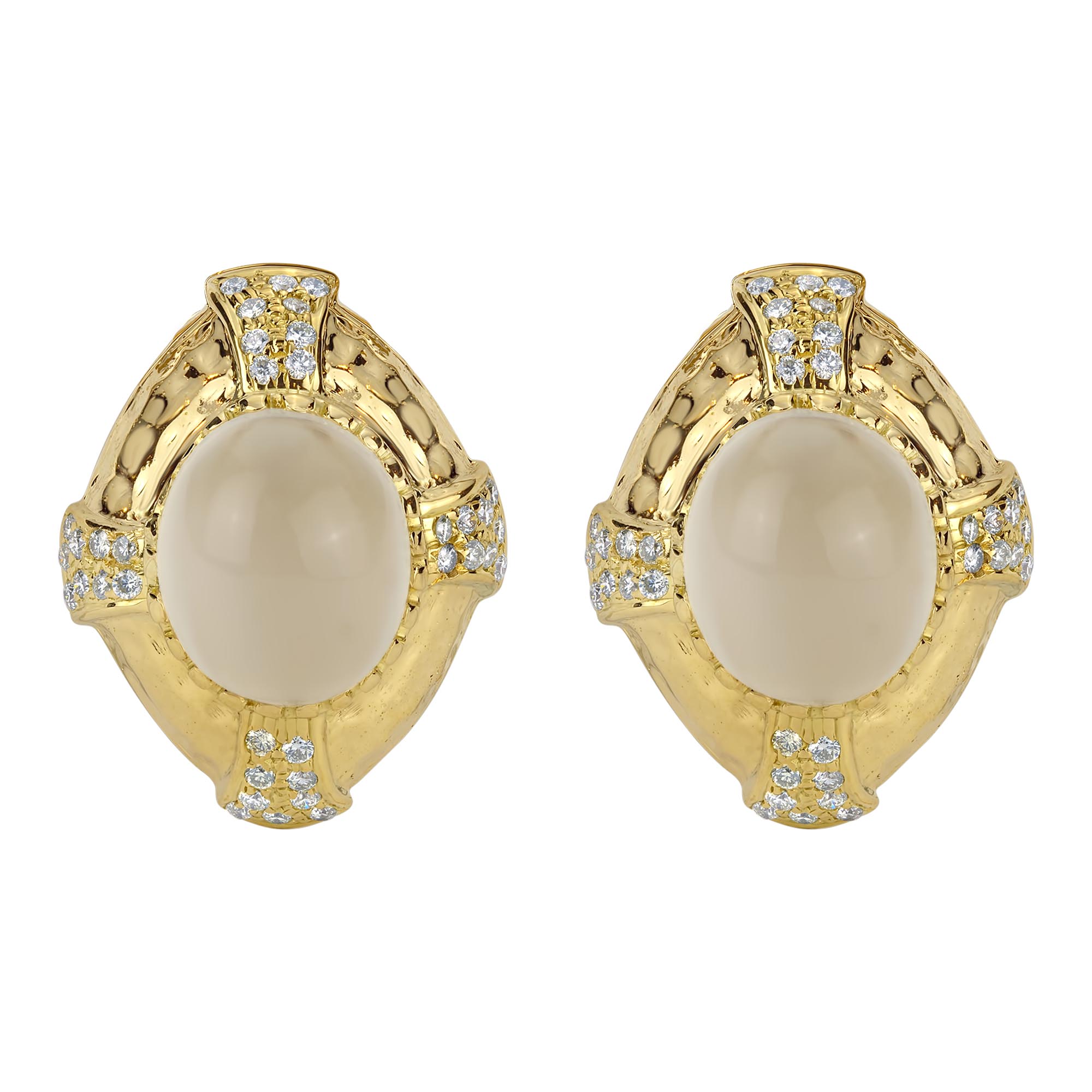 Earrings - Moonstone and Diamond | Singhvi Jewels
