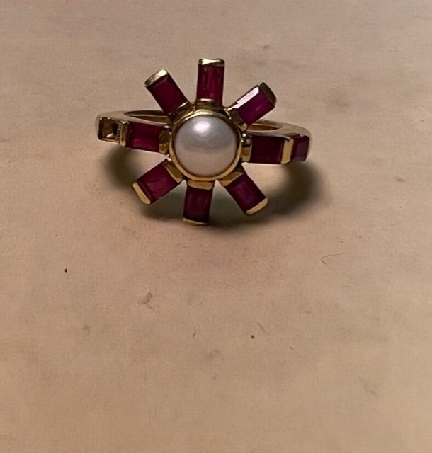 Repair - Ring - Pearl and Ruby (1145K) | Singhvi Jewels