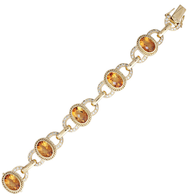 Bracelet- Citrine And Diamond (1455B) | Singhvi Jewels