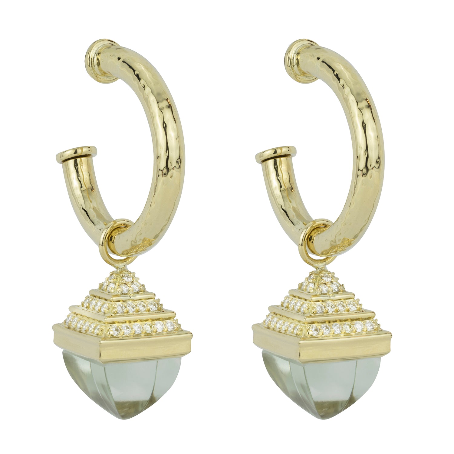 Earrings - Green Quartz and Diamond | Singhvi Jewels
