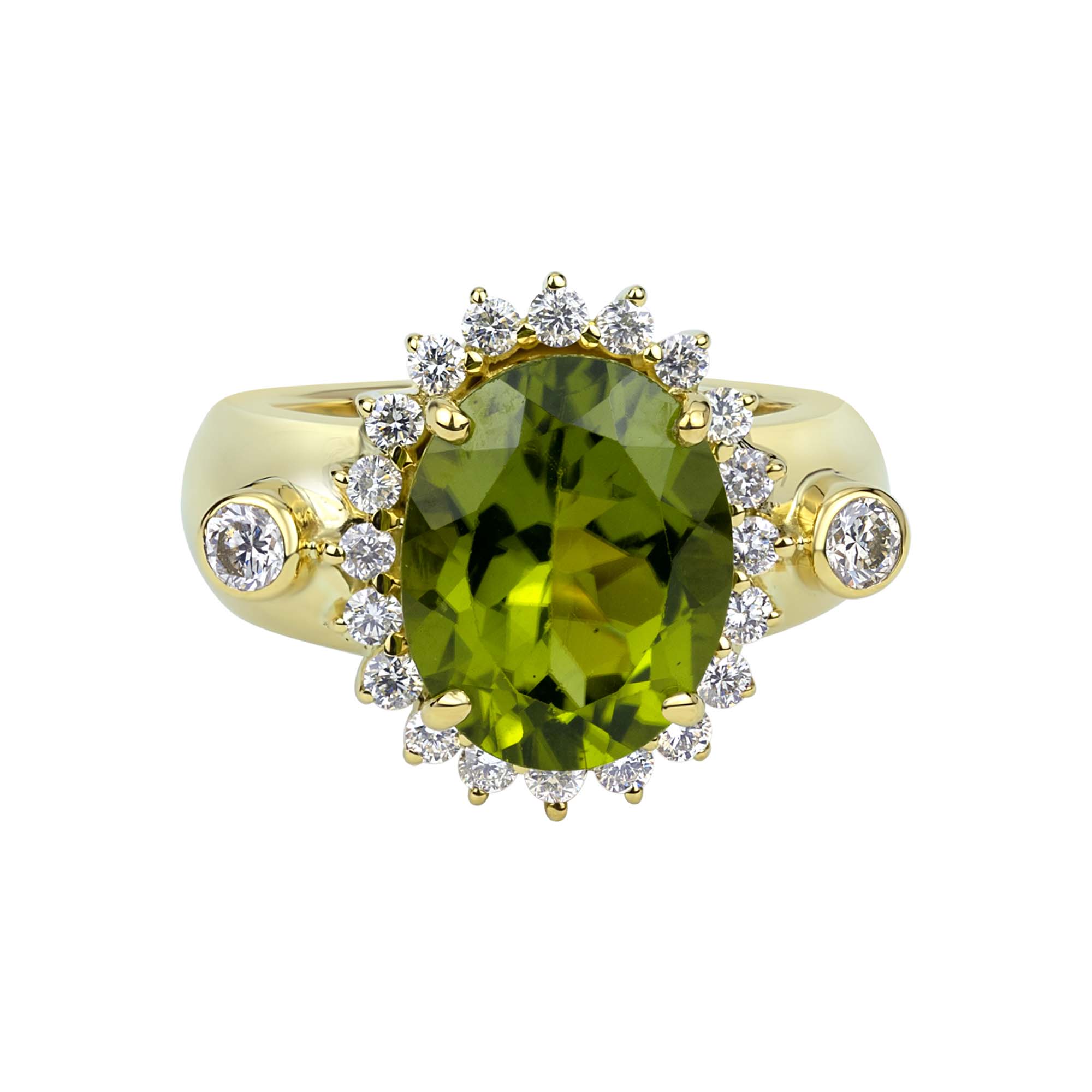 Ring - Peridot And Diamond (2332A) | Singhvi Jewels