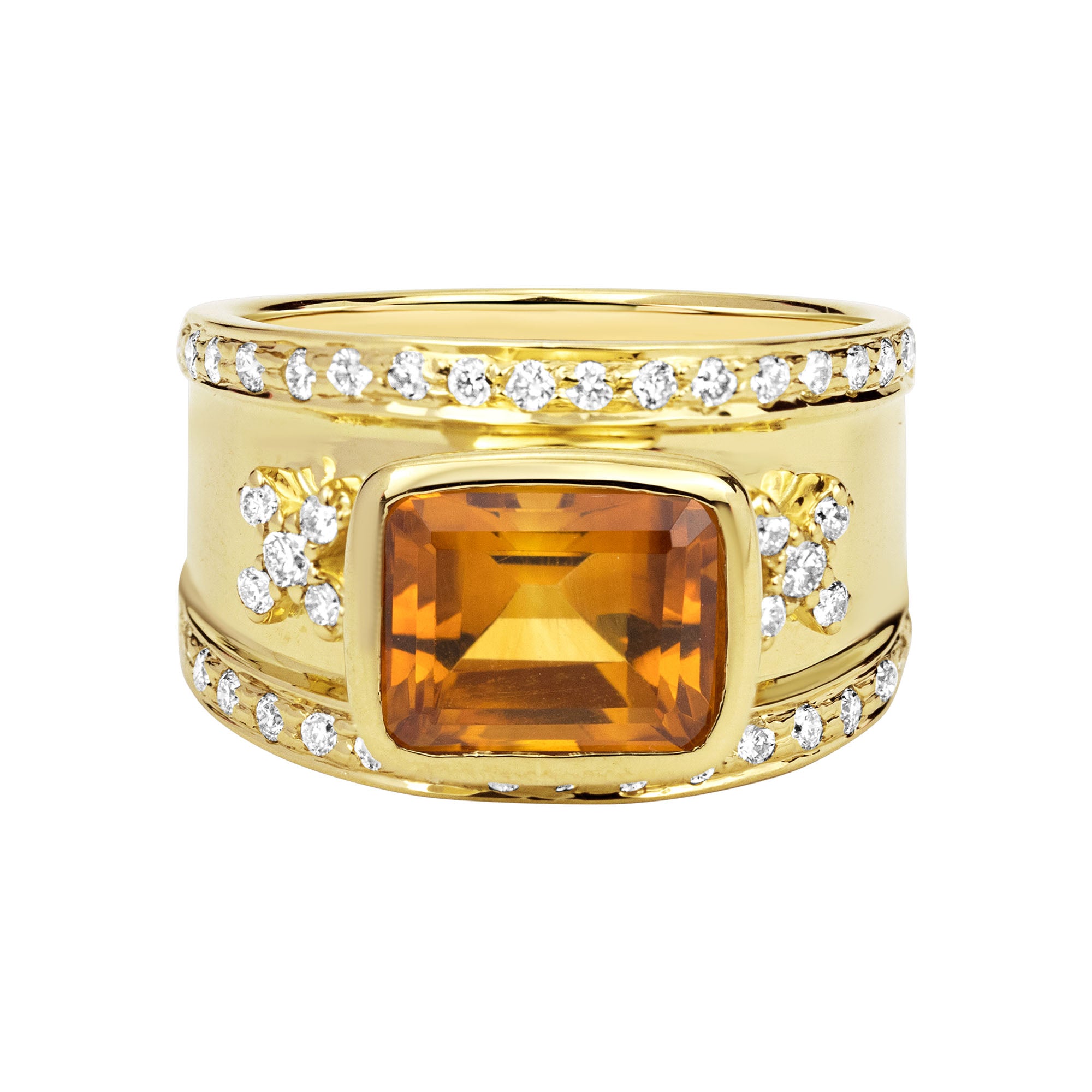 Ring - Citrine And Diamond (2328D) | Singhvi Jewels