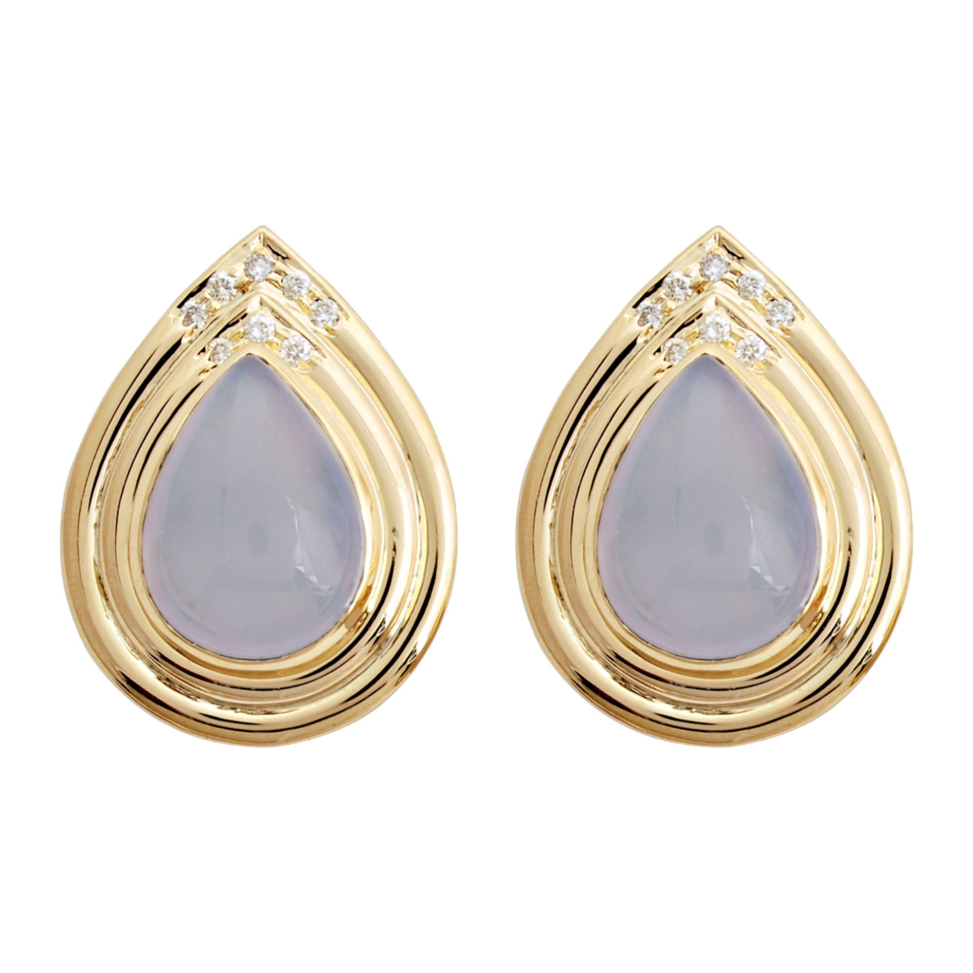 Earrings- Chalcedony And Diamond (1497N) | Singhvi Jewels
