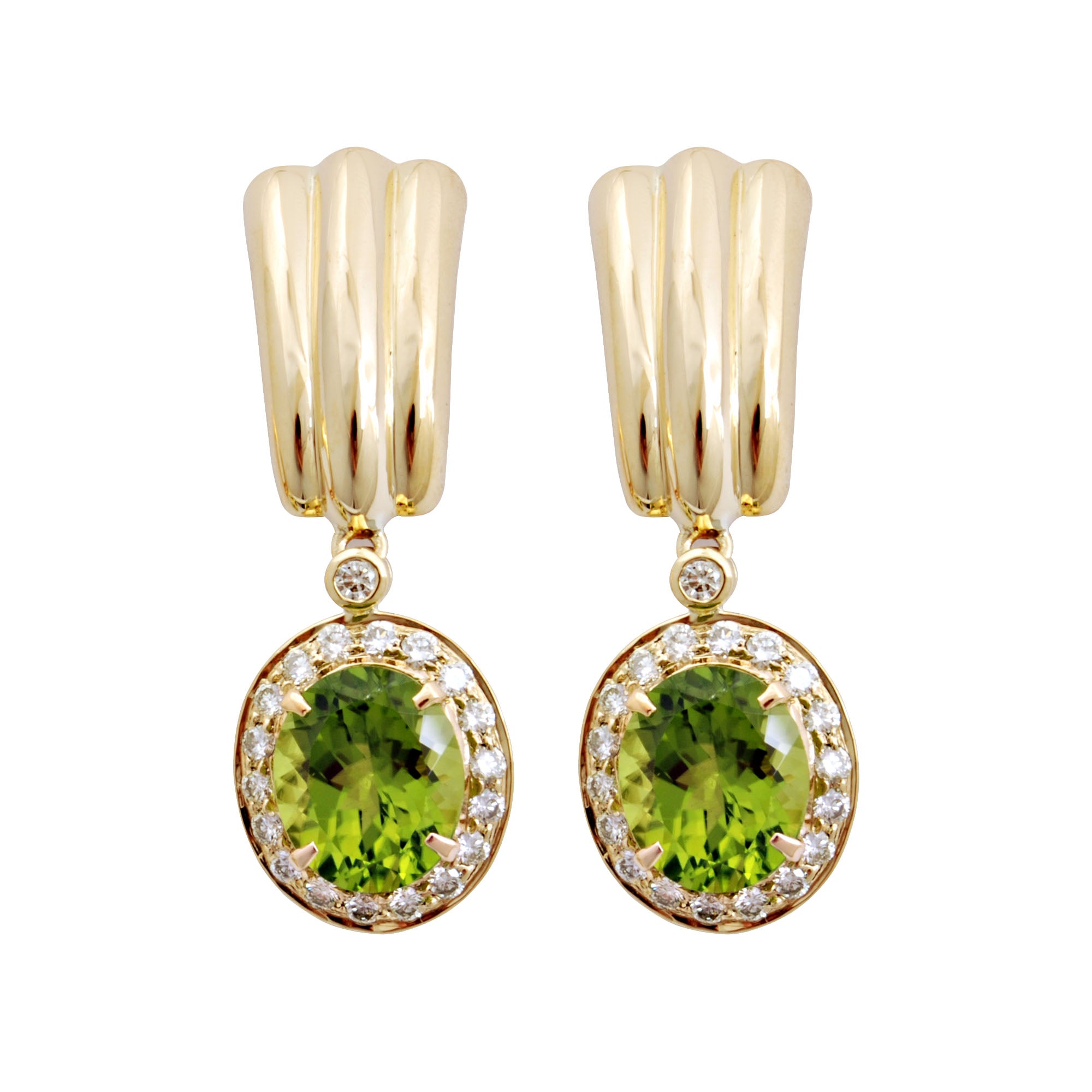 Earrings- Peridot And Diamond (1480F) | Singhvi Jewels