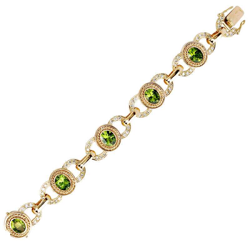 Bracelet- Peridot And Diamond (1153B) | Singhvi Jewels