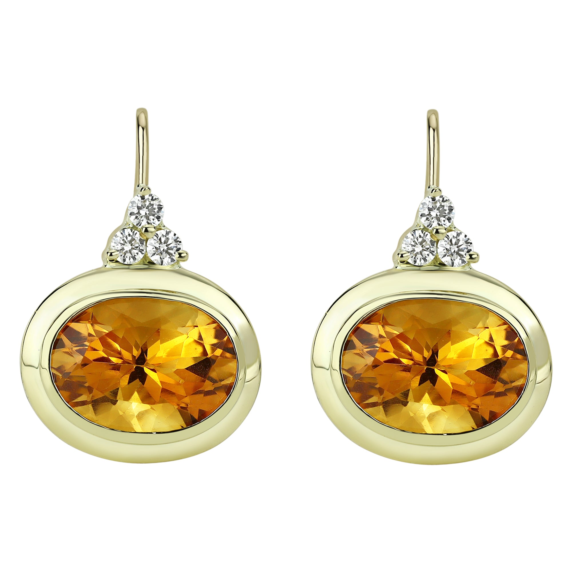 Earrings - Citrine And Diamond (2306B) | Singhvi Jewels