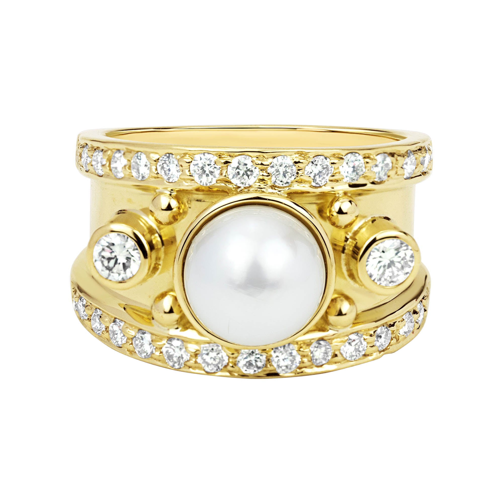 Ring - South Sea Pearl And Diamond (2323E) | Singhvi Jewels