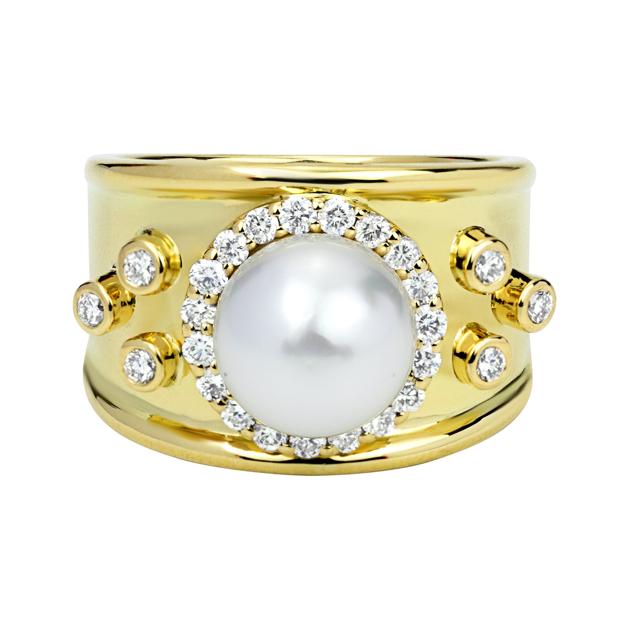 Ring - South Sea Pearl And Diamond (2328C) | Singhvi Jewels