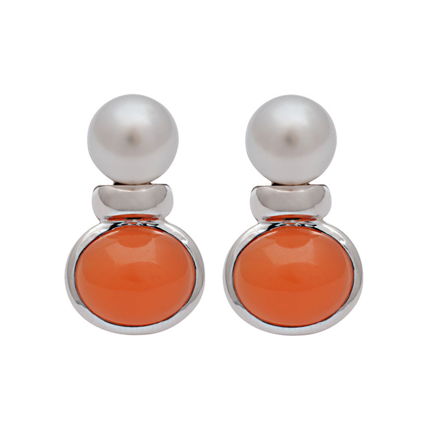 Earrings- Cornelian And S.s. Pearl (185CS) | Singhvi Jewels