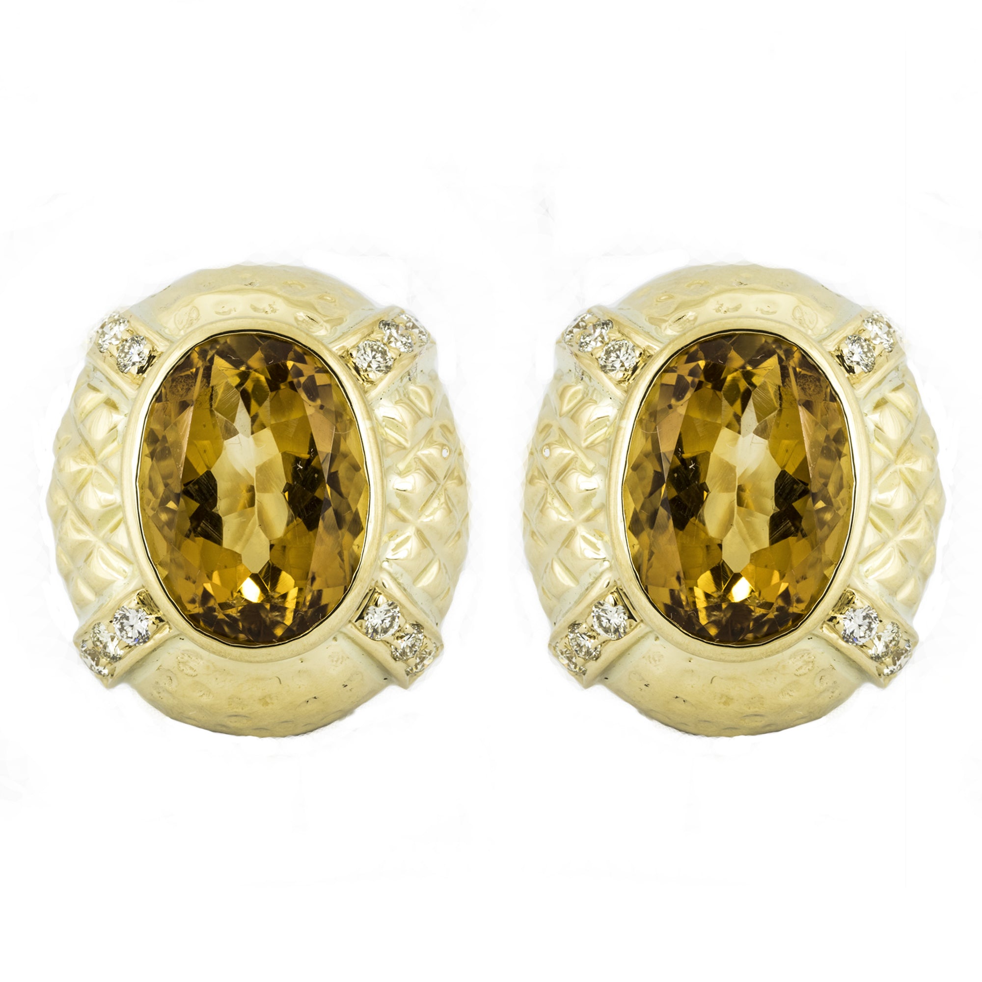 Earrings- Citrine And Diamond (1445A) | Singhvi Jewels