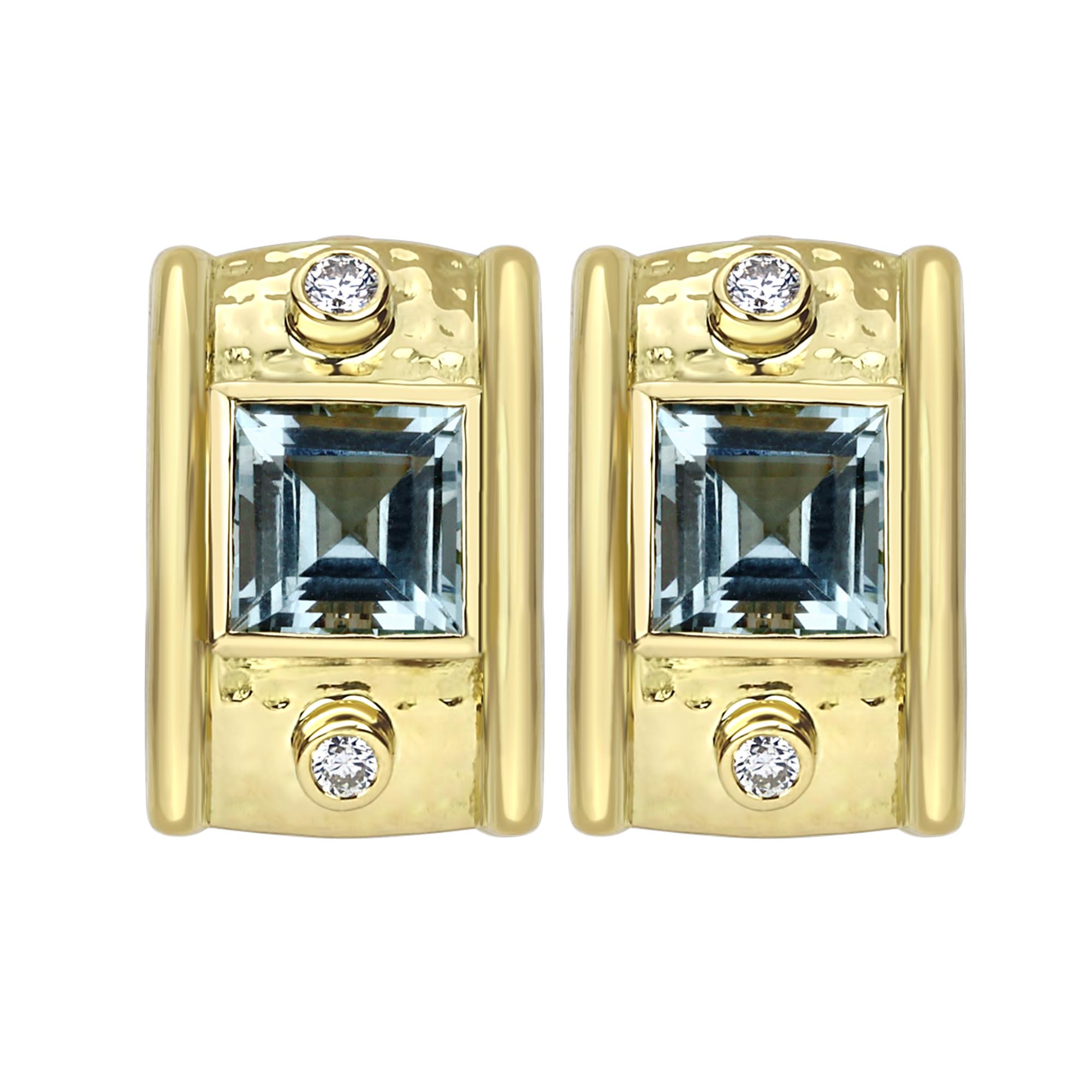 Earrings - Aquamarine And Diamond (2284D) | Singhvi Jewels