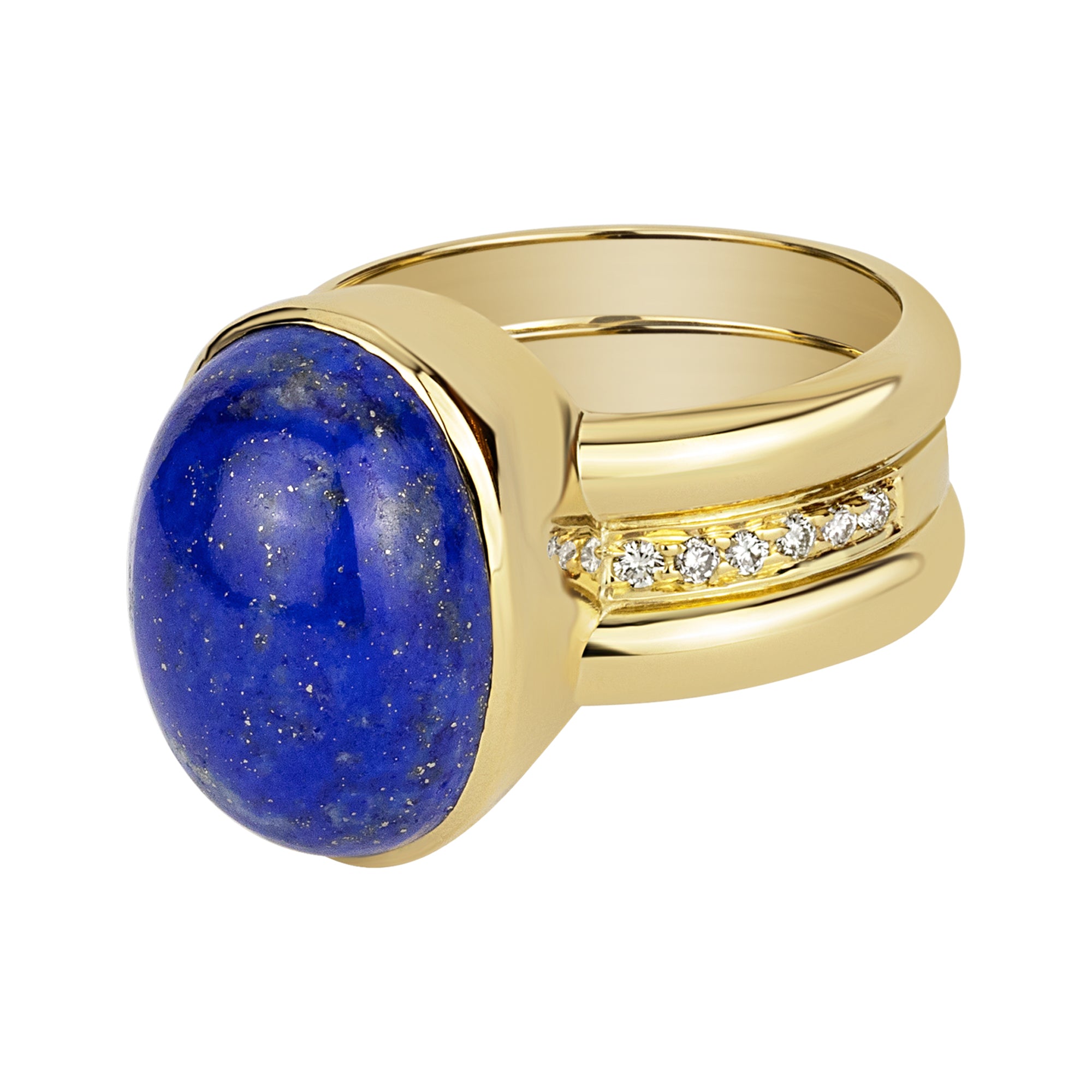 Ring - Lapis Lazuli And Diamond (1836N) | Singhvi Jewels