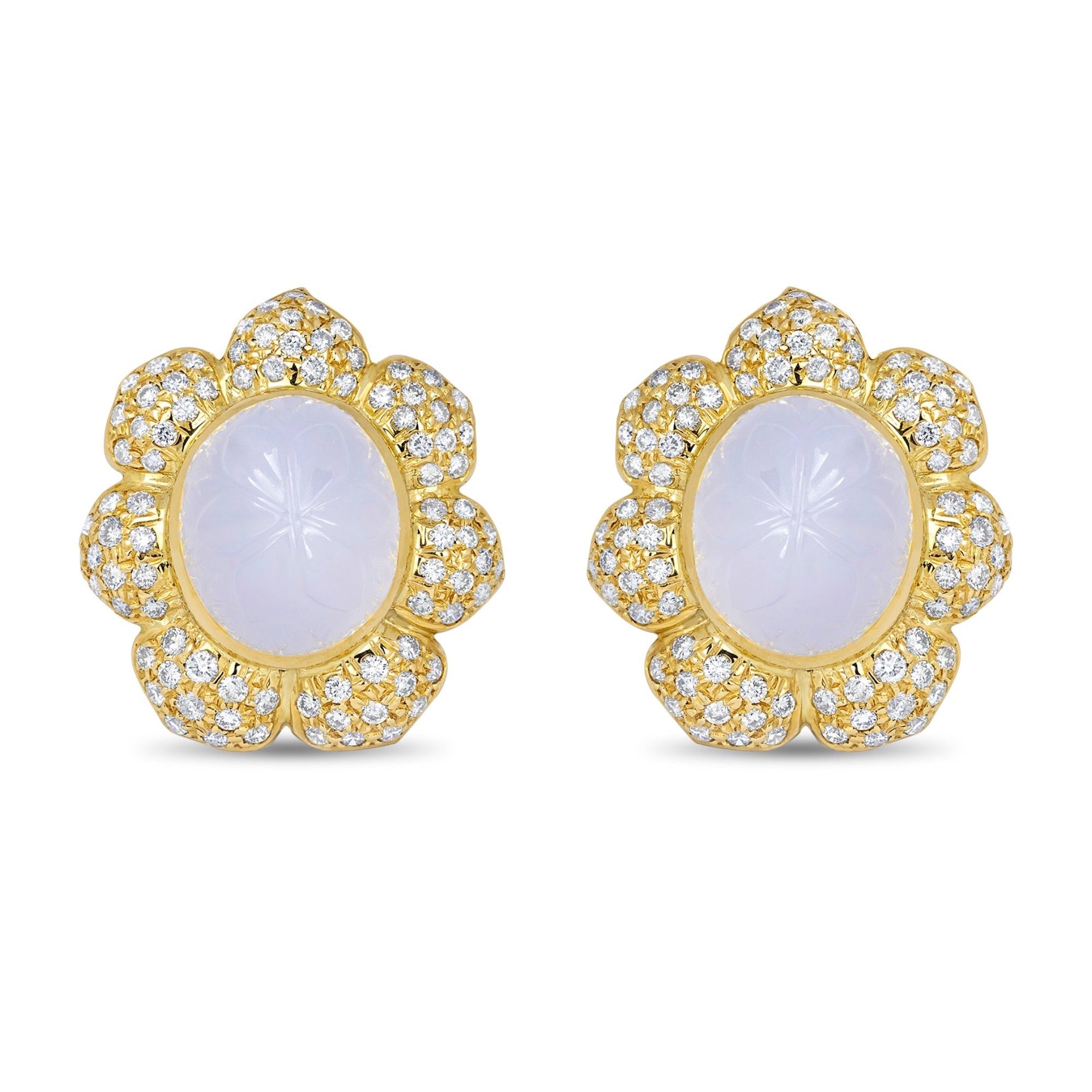 Earrings - Chalcedony and Diamond | Singhvi Jewels
