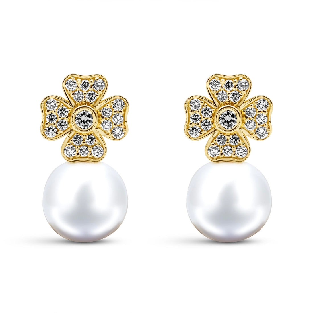Earrings - South Sea Pearl And Diamond | Singhvi Jewels