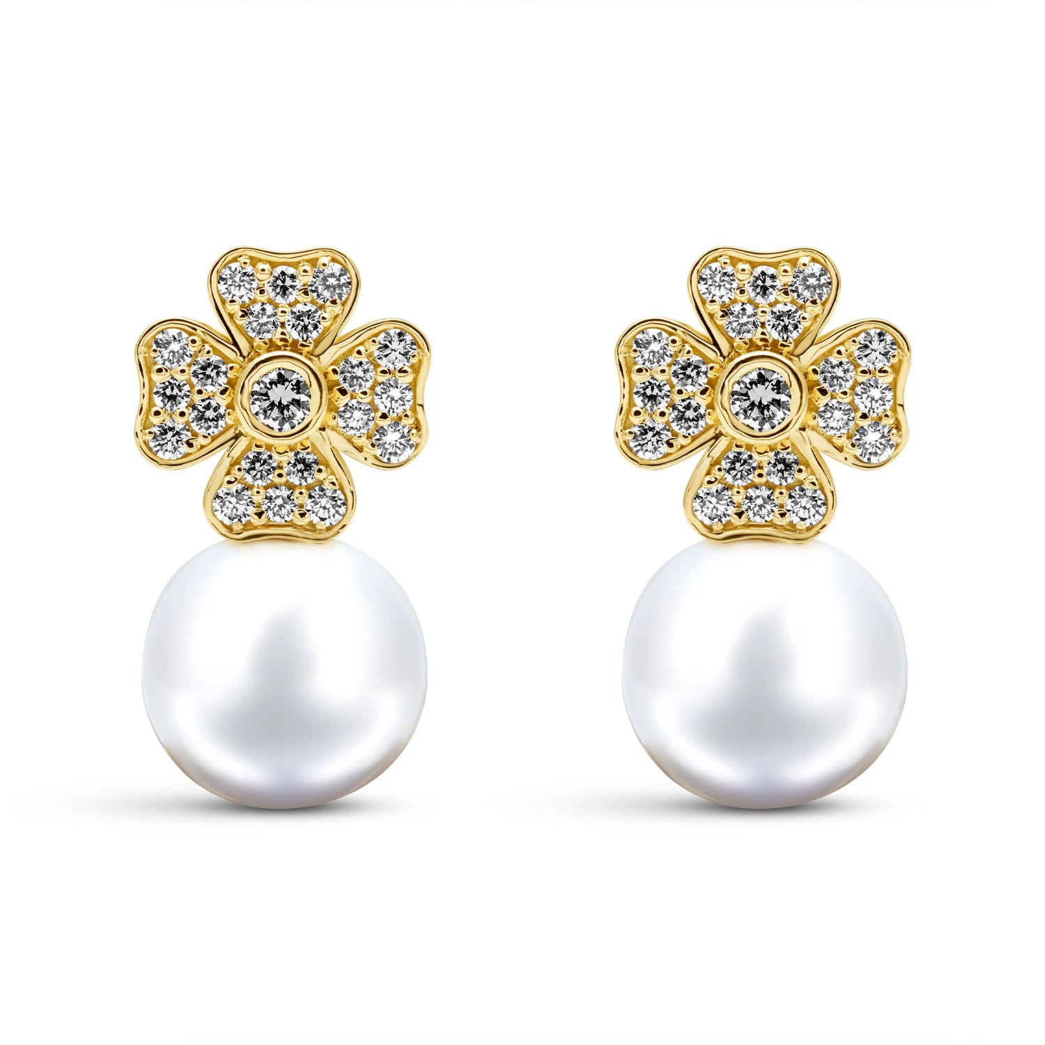 Earrings - South Sea Pearl And Diamond | Singhvi Jewels