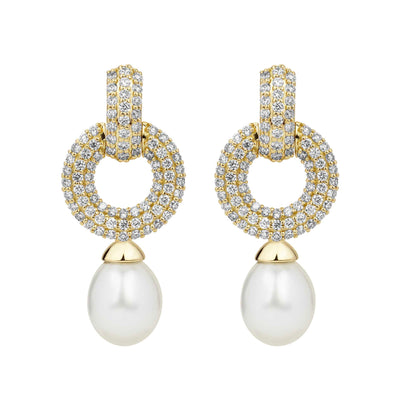 Earrings - South Sea Pearl And Diamond (2384A)
