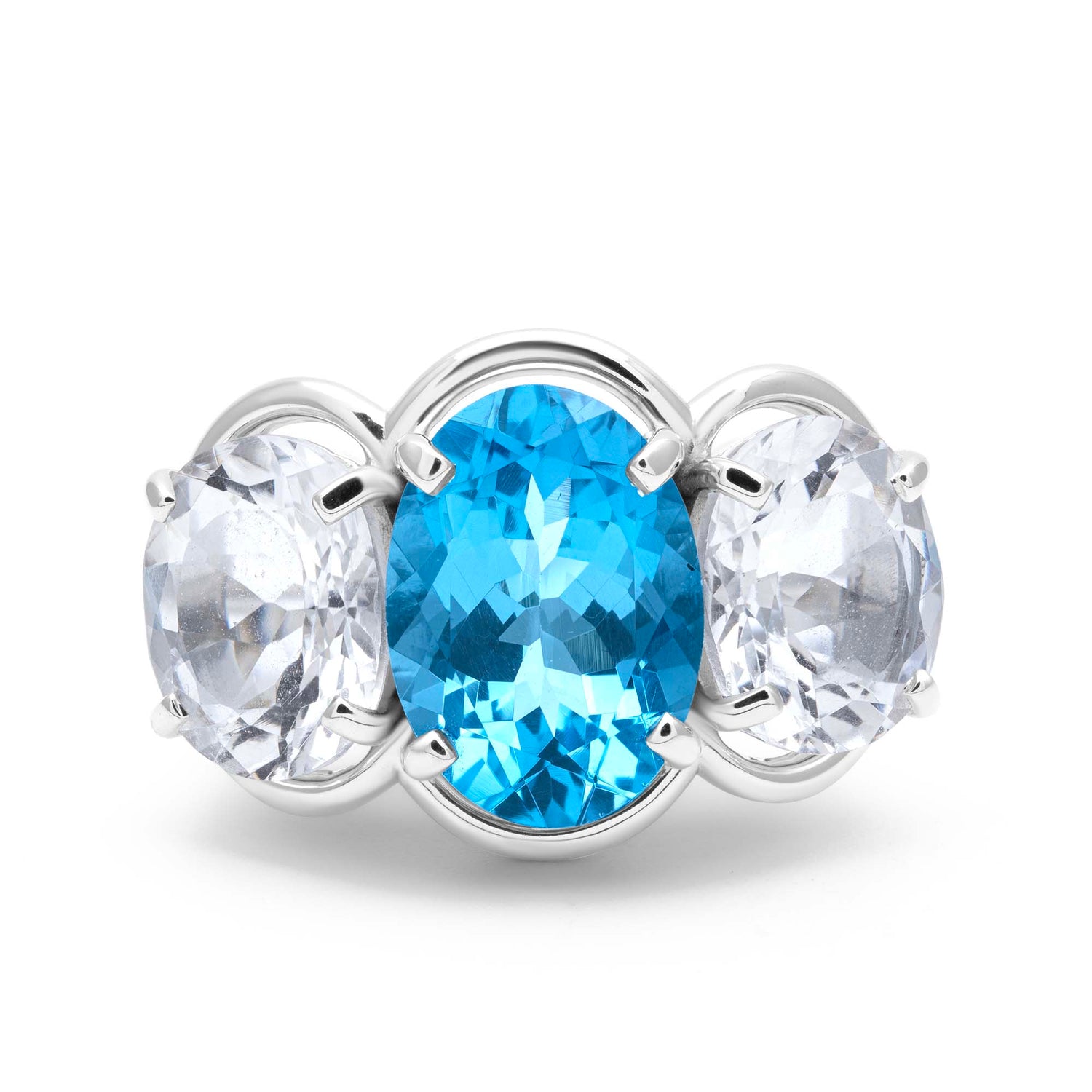 Ring - Blue Topaz And Crystal | Singhvi Jewels