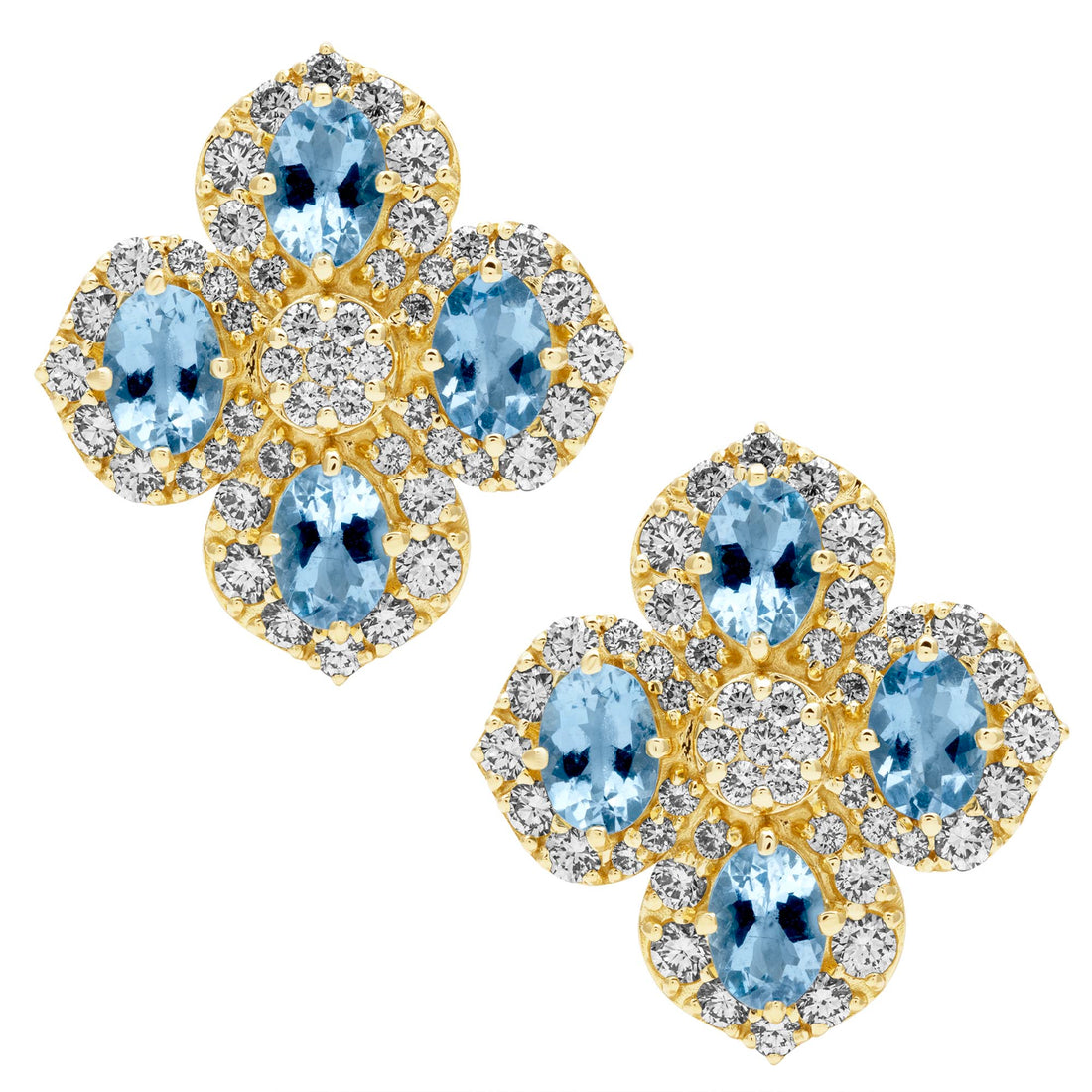 Earrings - Aquamarine and Diamond | Singhvi Jewels