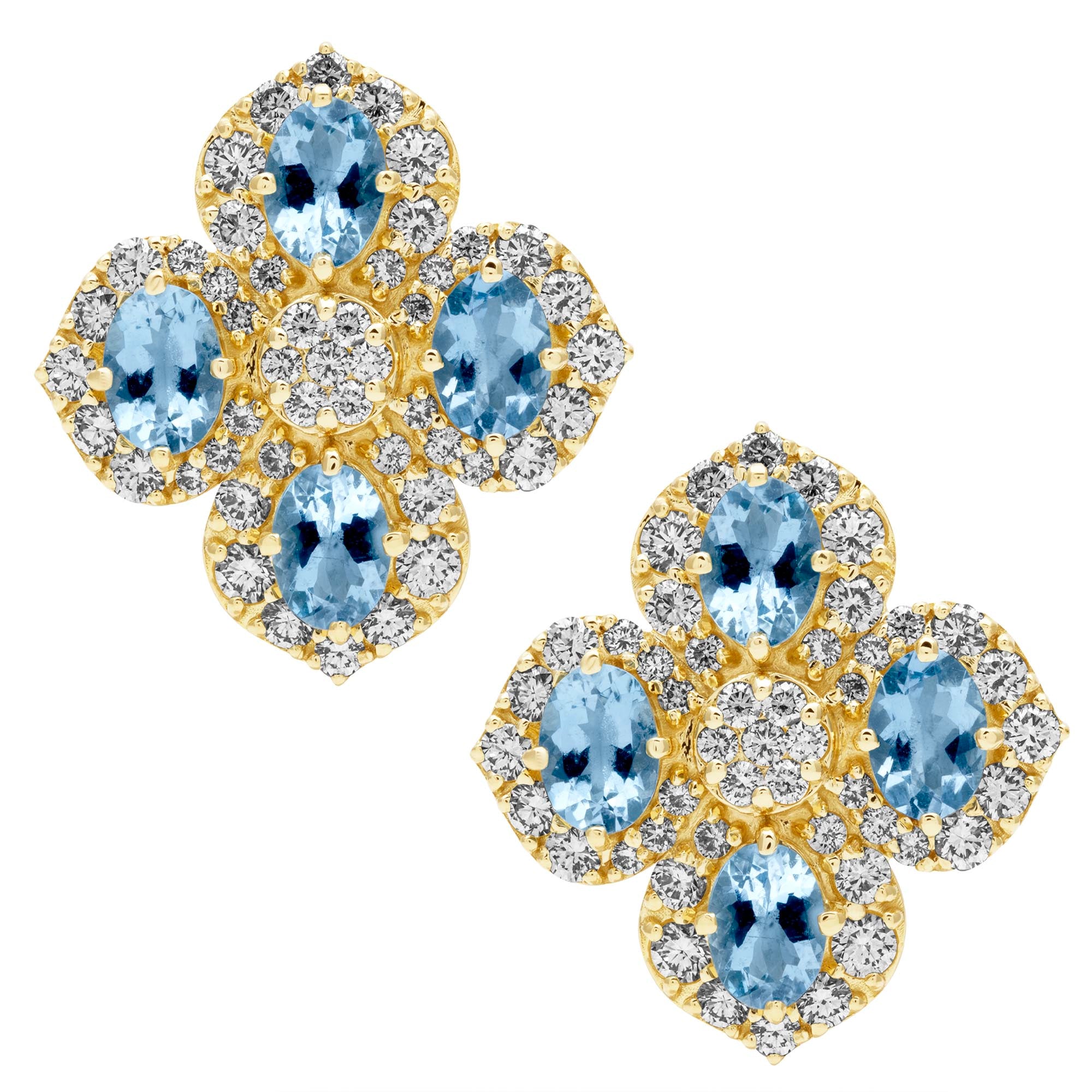 Earrings - Aquamarine and Diamond | Singhvi Jewels