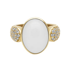 Ring - Moon Stone And Diamond