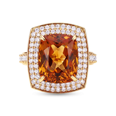 Ring - Citrine And Diamond