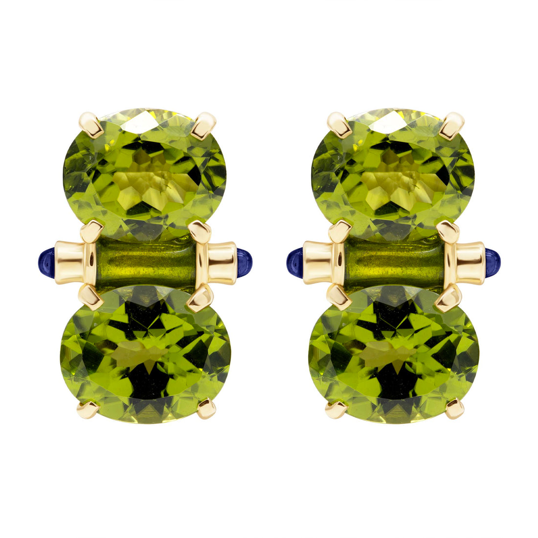 Earrings - Peridot And Iolite (Enamel) | Singhvi Jewels