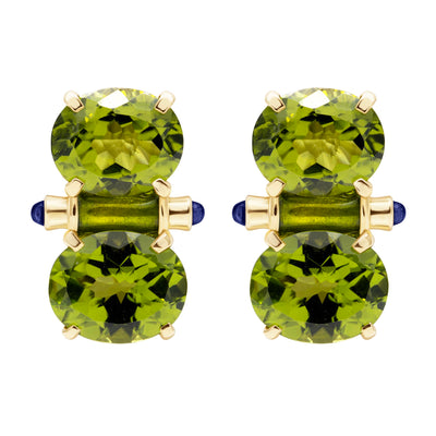 Earrings - Peridot And Iolite (Enamel)