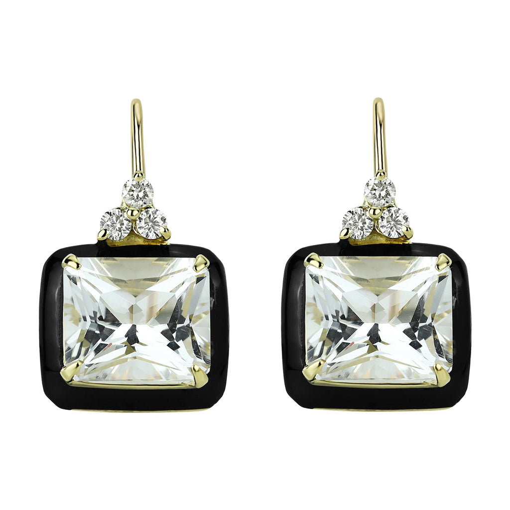 Earrings - Crystal And Diamond (enamel)