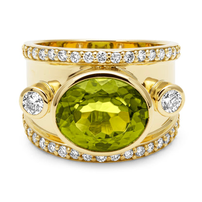 Ring - Peridot And Diamond | Singhvi Jewels