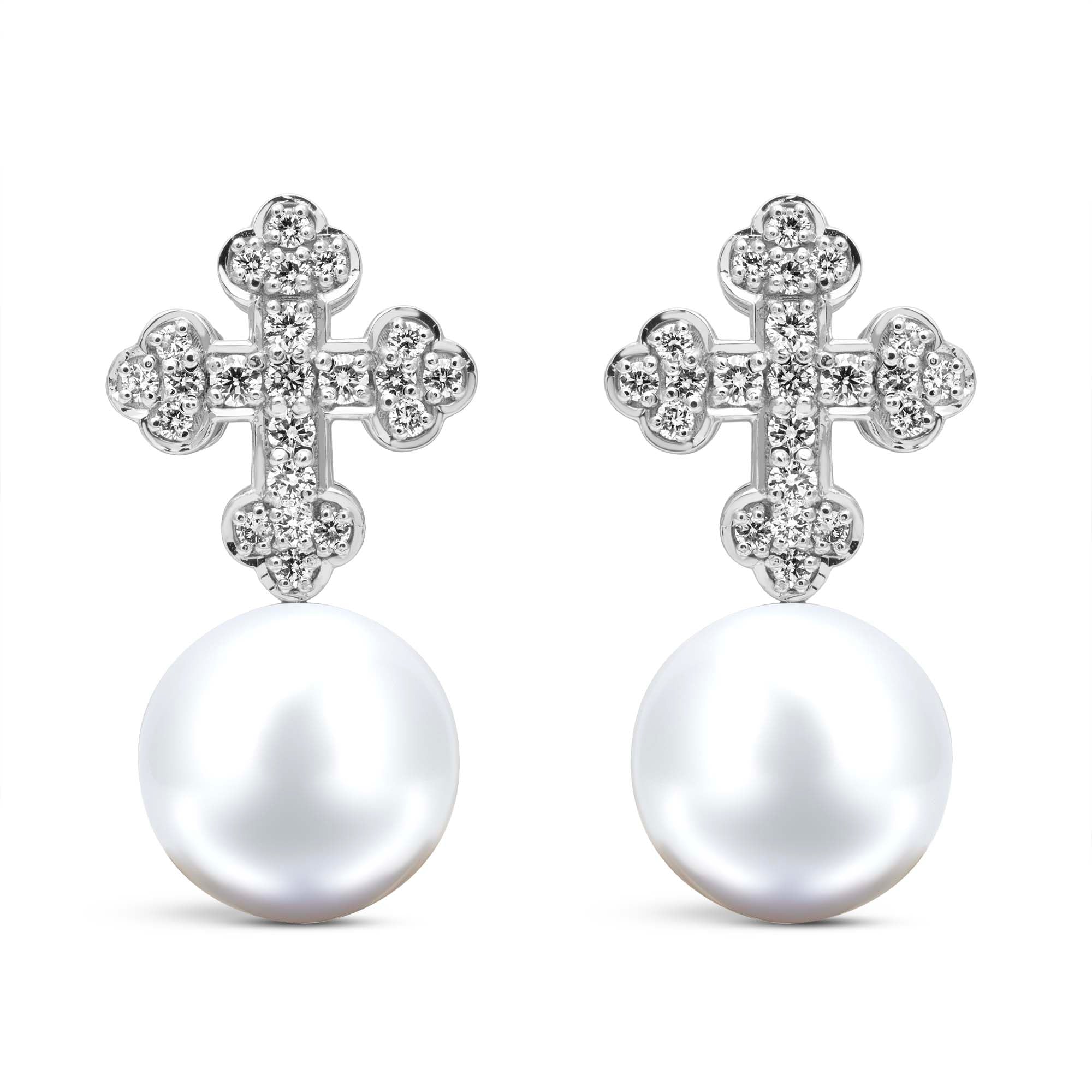 Earrings - South Sea Pearl And Diamond | Singhvi Jewels