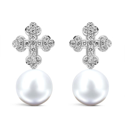 Earrings - South Sea Pearl And Diamond