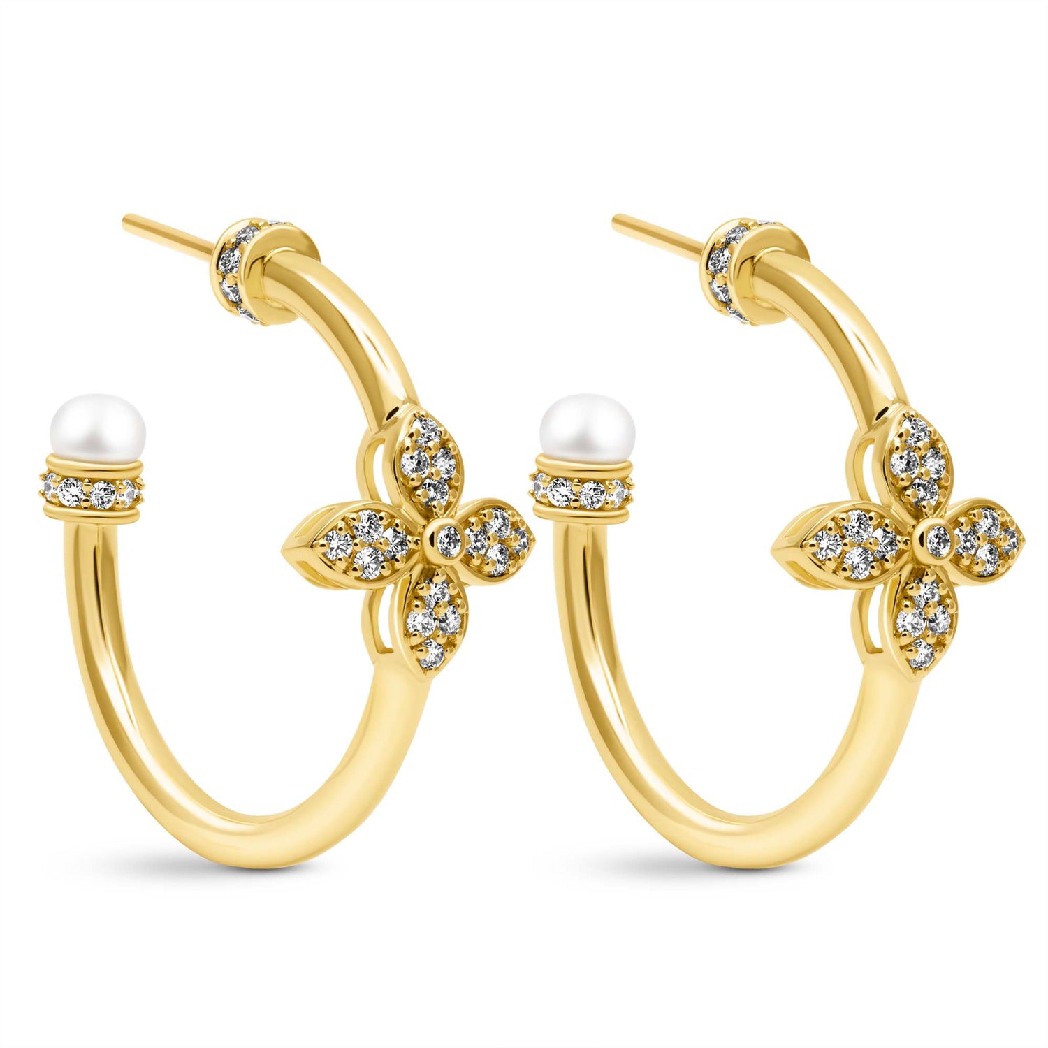 Earrings - Pearl And Diamond (2423B) | Singhvi Jewels