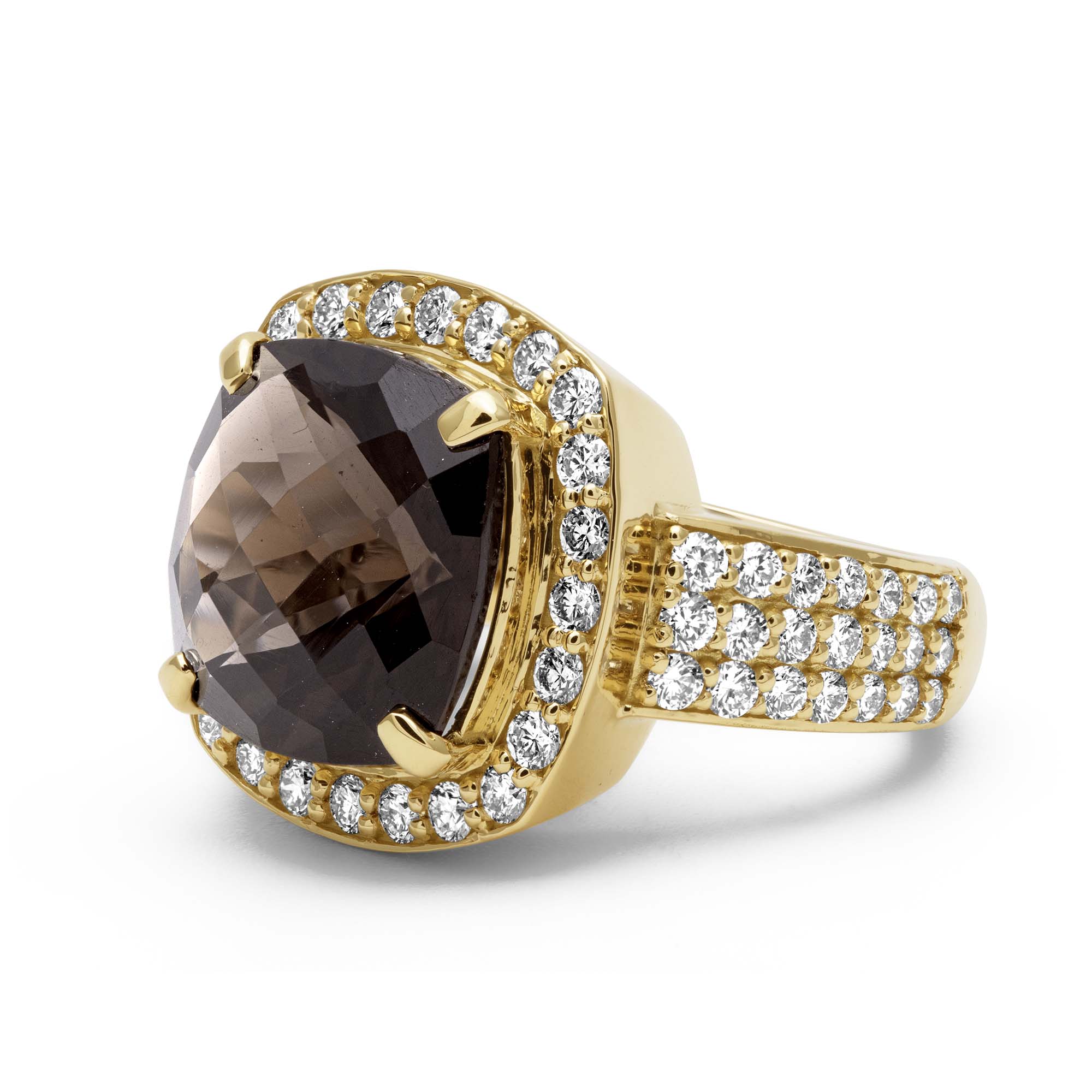 Ring - Smoky Quartz And Diamond | Singhvi Jewels