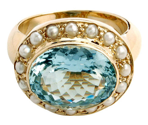 Repair - Ring - Aquamarine and Pearl (1170O)