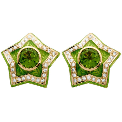 Earrings - Periodot (Enamel) (1201D)