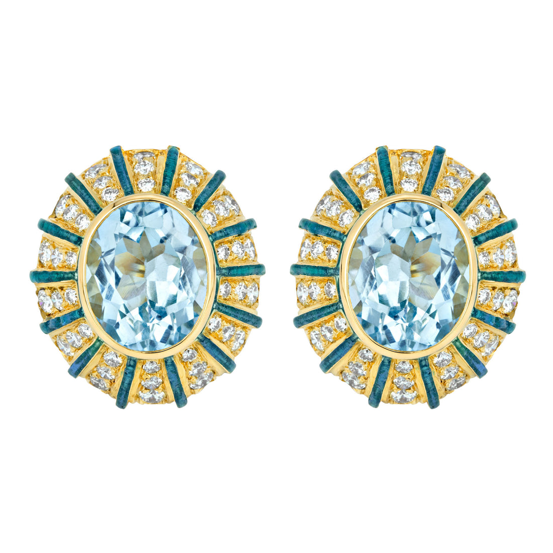 Earrings - Blue Topaz and Diamond (Enamel) | Singhvi Jewels