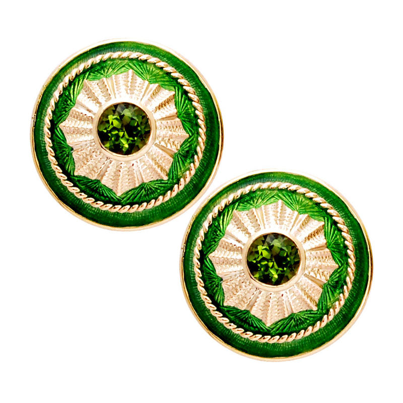 Earrings - Peridot (Enamel) | Singhvi Jewels
