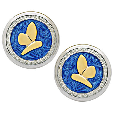 Repair - Earrings - Diamond in Sterling Silver & 18K Gold (13KM) (Enamel)