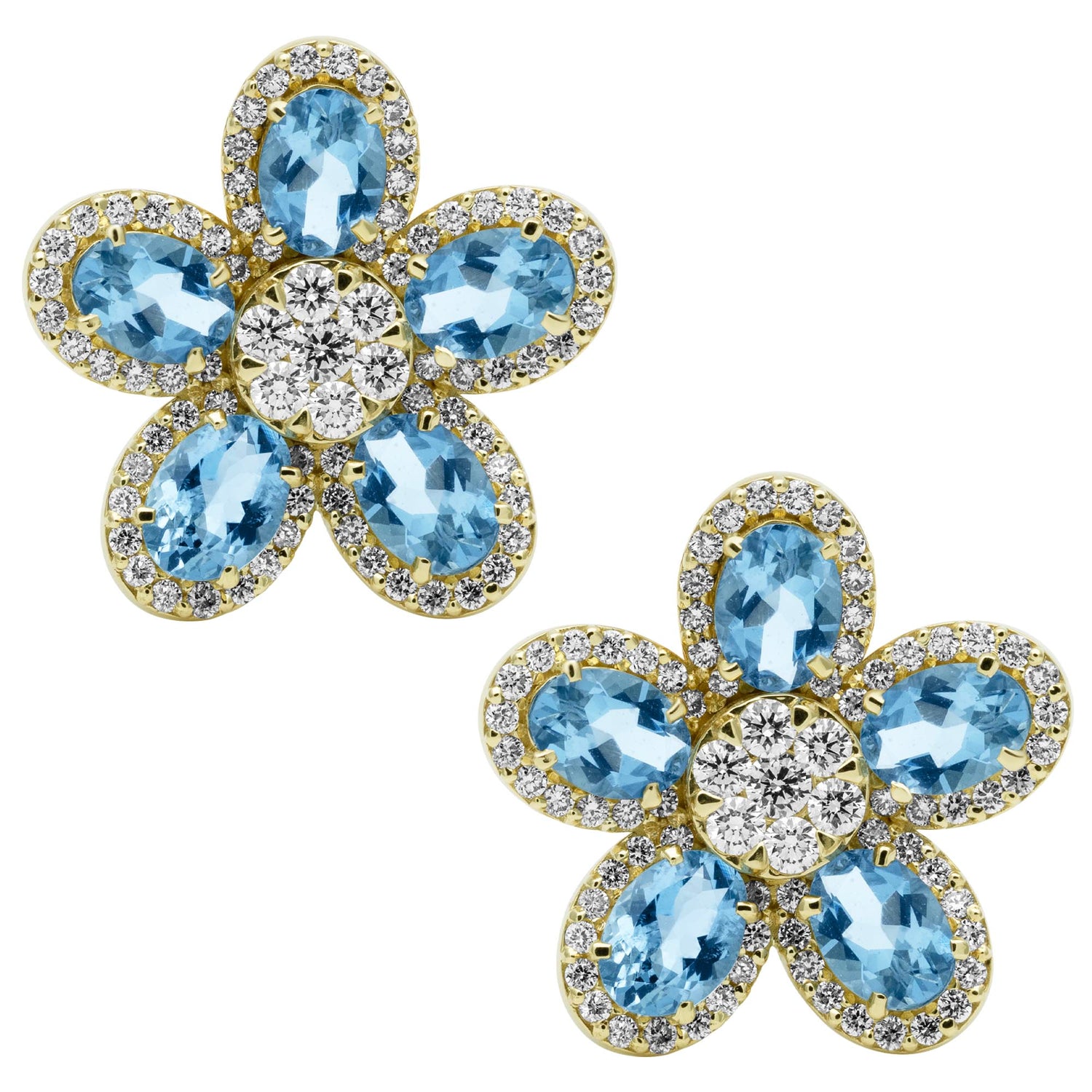 Earrings - Aquamarine And Diamond (2409F) | Singhvi Jewels