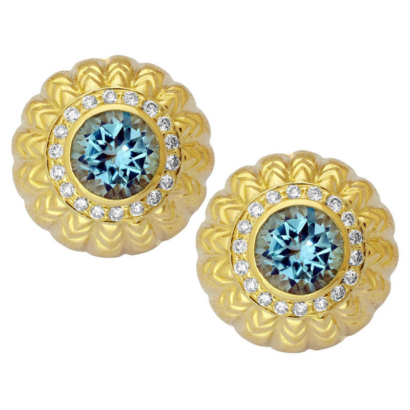 Earrings- Blue Topaz And Diamond (1367H) | Singhvi Jewels