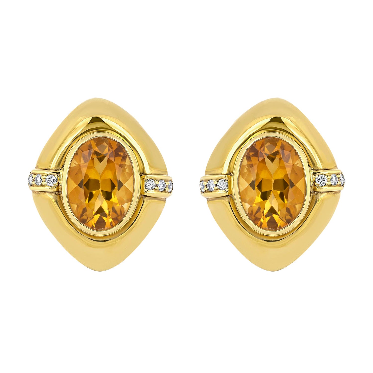 Earrings- Citrine And Diamond (1461I) | Singhvi Jewels